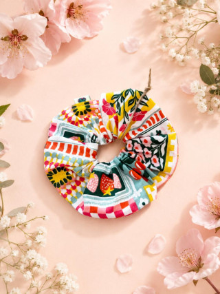 SCRUNCHIE ΛΑΣΤΙΧΑΚΙ ΜΑΛΛΙΩΝ ΠΟΛΥΧΡΩΜΟ 